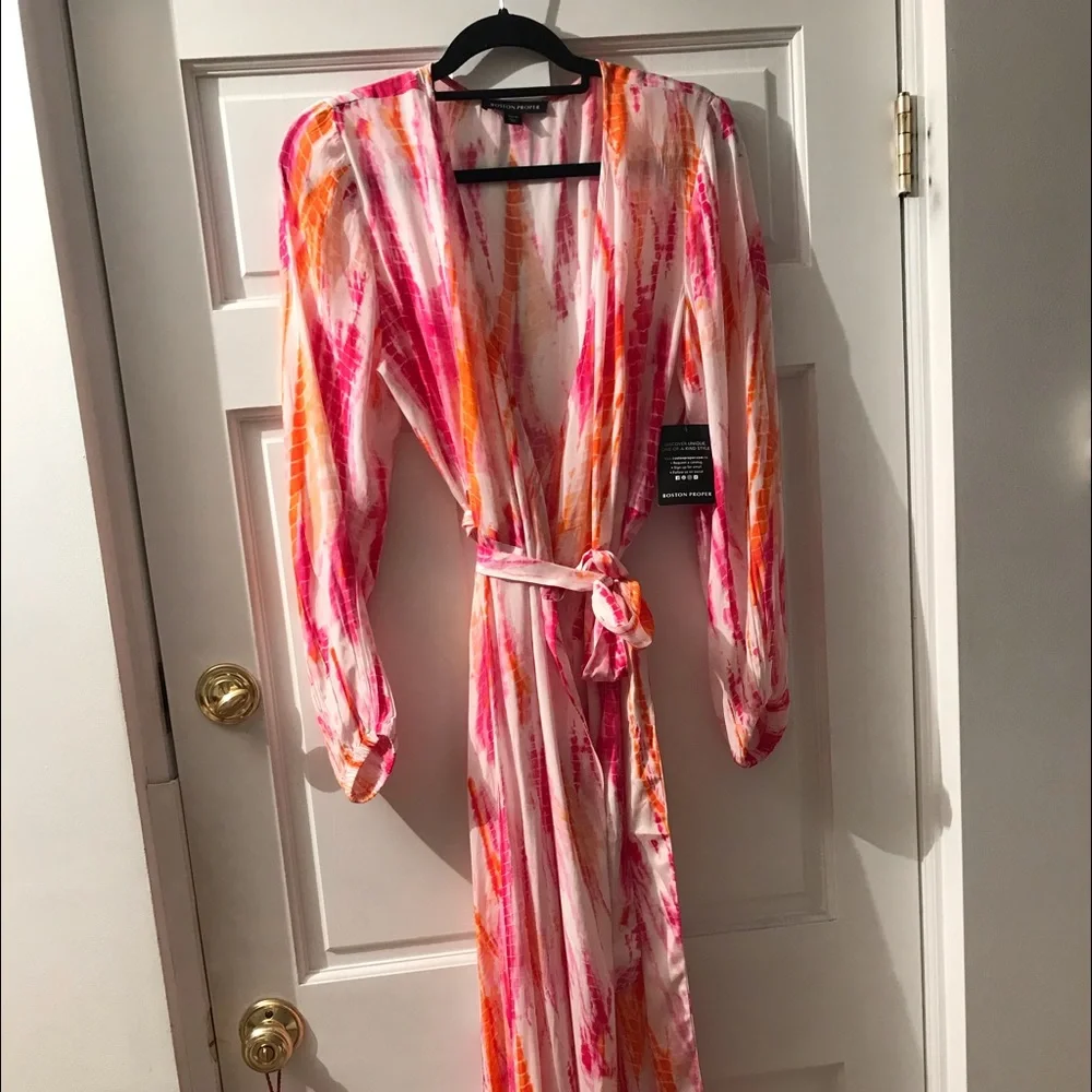 Boston Proper Size: M, Long Flowing Wrap Dress - Picture 2 of 6